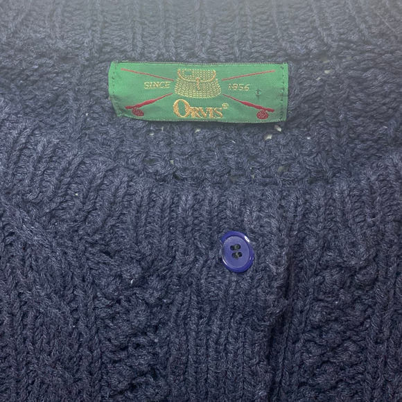 Vintage Orivs Blue Knit Sweater Cardigan, Size M - Picture 7 of 7